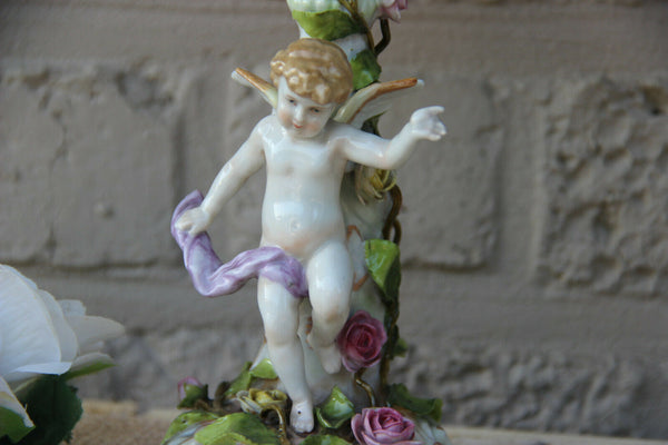 Antique German porcelain schierholz mark Angel statue centerpiece vase