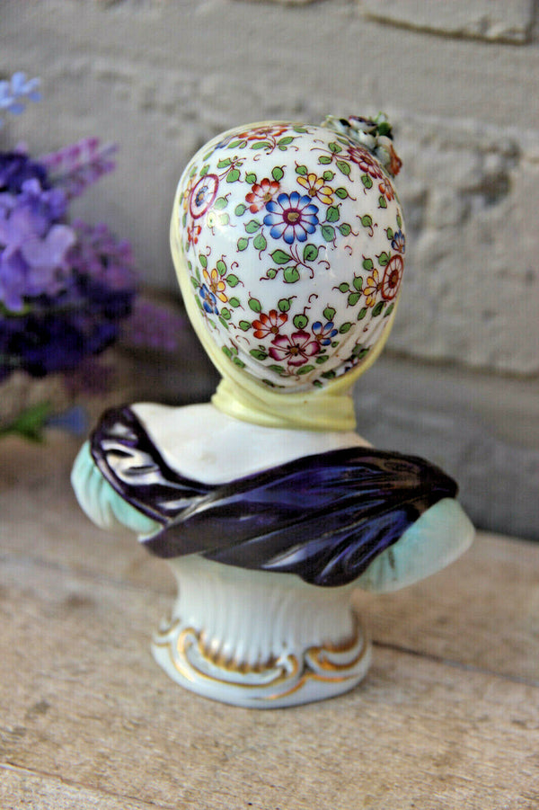 PAIR antique dresden carl thieme porcelain bust bourbon children