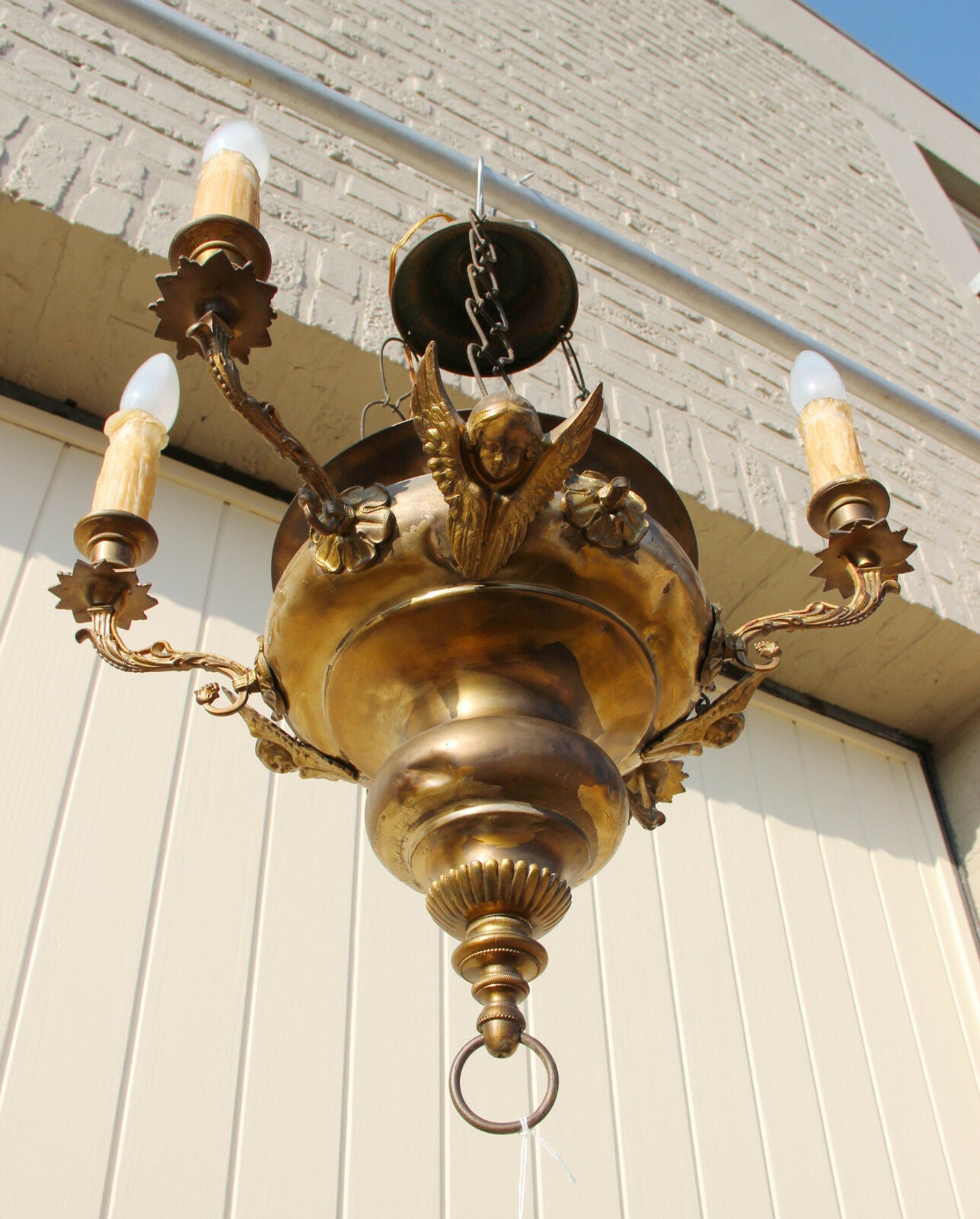 Religious Brass copper Sanctuary Chandelier pendant lantern puttis 4 arms church