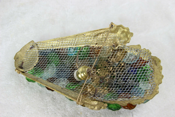 MURANO Venetian hand blown flower grapes wall lights sconces 1970