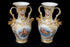 PAIR antique 1900 Vieux paris porcelain Putti angels scene floral dolphin Vases