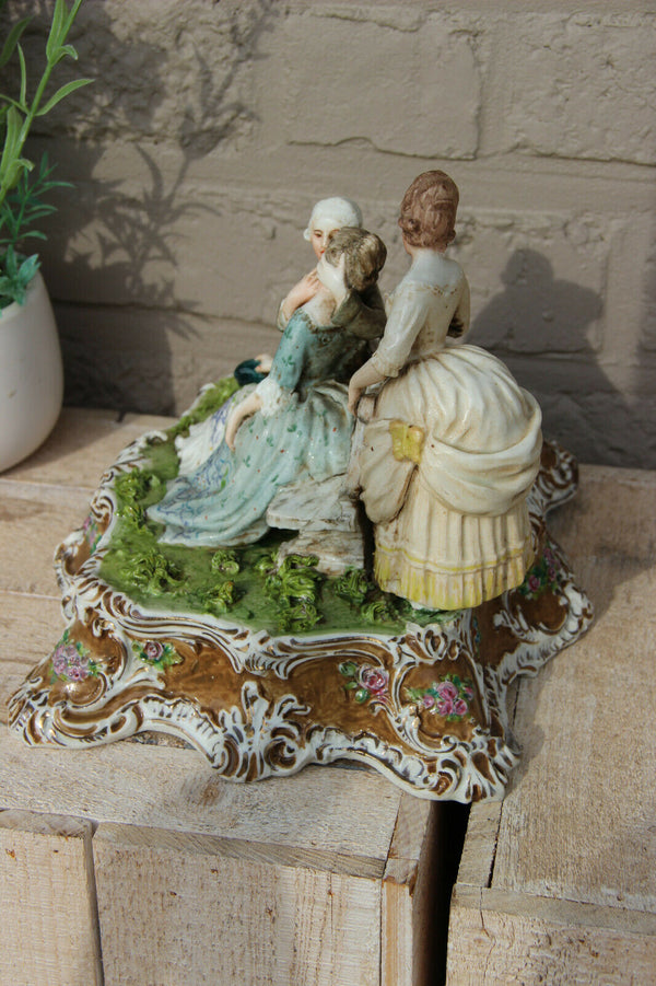 Antique German Porcelain Statue group romantic