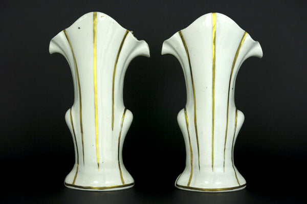 Stunning PAIR XL Antique Vieux old paris porcelain Vases victorian lady portrait