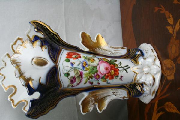 Antique SET VIEUX PARIS porcelain vases Set French Floral decor 1900