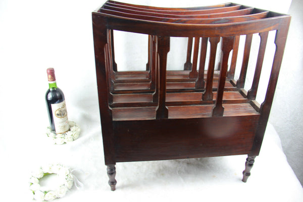 English Canterbury wood carved Magazine rack with drawers
