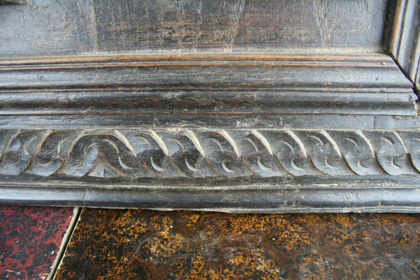 Antique Wood carved hunting bird door cabinet panel black forest 1920 NO1