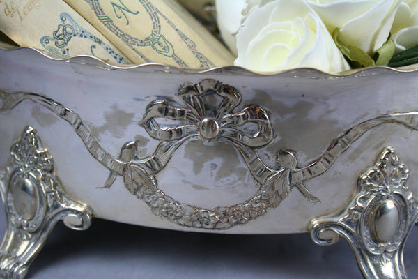 ART nouveau German WISKEMANN signed silver plated Jardiniere planter