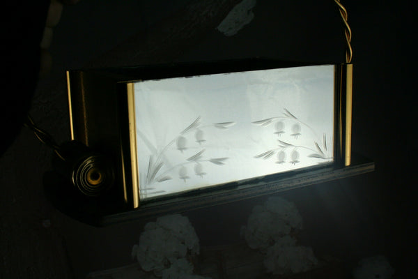 French ART DECO cookie jar biscuit box 1950 Venetian murano glass etched