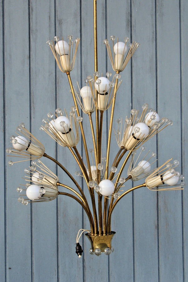 RARE Mid century Emil Stejnar Sputnik Chandelier by Rupert Nikoll pendant 1950's