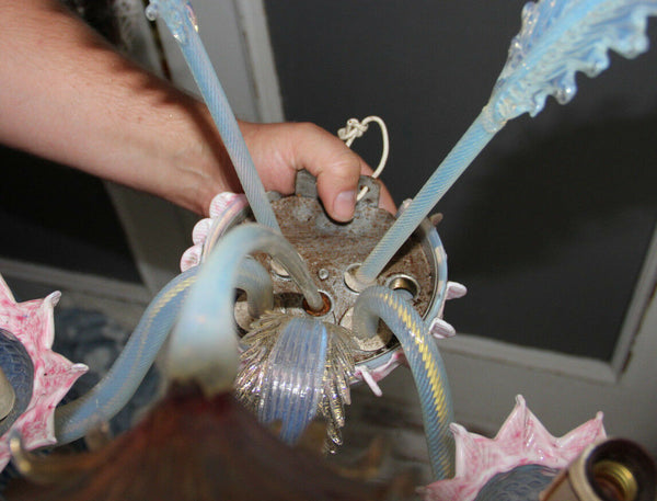 Mid century MuranoVenetian pink hand blown glass Wall light sconce no2