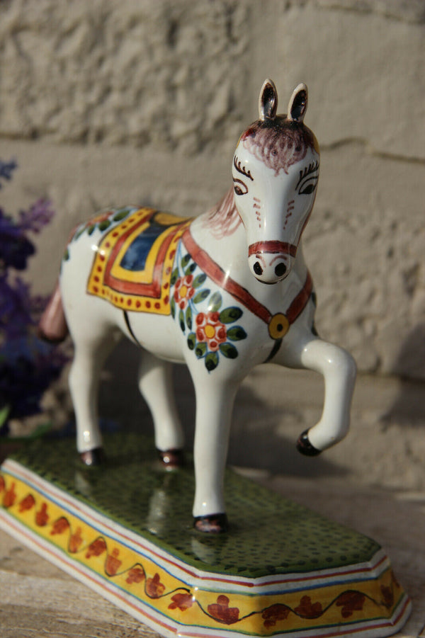 Vintage Dutch MAKKUM tichelaar pottery polychrome horse statue equestrian