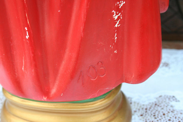 Beautiful large Antique French Plaster JESUS OF PRAGUE Figurine statue