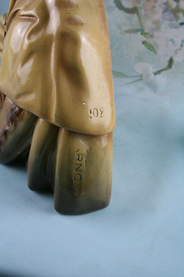 French altar Buste set Holy Virgin Mary Madonna with 2 matching candleholders