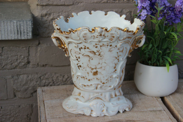 Antique French vieux paris porcelain knight scene Vase 1920