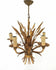 Hollywood regency MEtal gold gilt maison jansen wheat sheaf chandelier 1970