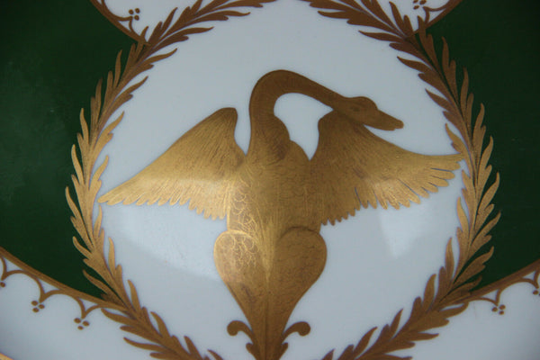 Huge french Porcelain De couleuvre marked napoleon Eagle Centerpiece lidded bowl