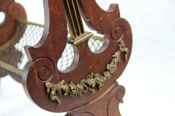 Antique Napoleon III Sewing working table wood carved 1850