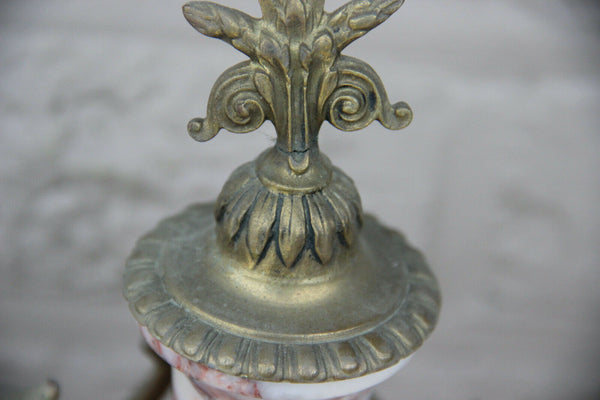 Antique French marble Eagle animal figurines gothic urns vases