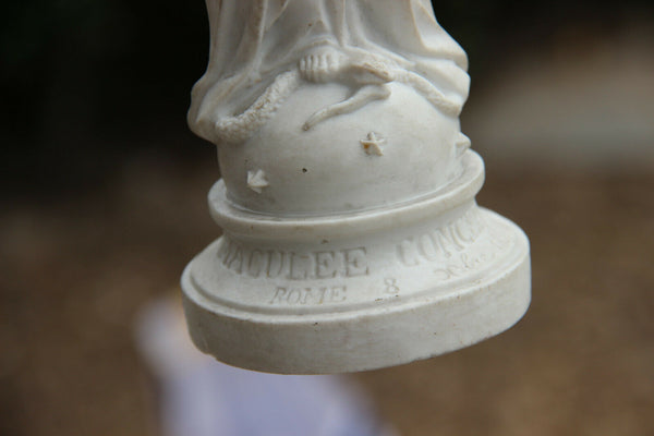 Antique French bisque porcelain figurine immaculate conception madonna statue