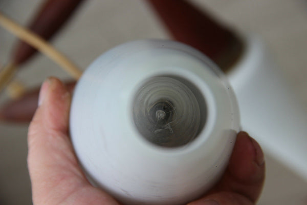 Mid century Retro Scandinavian teak wood glass pendant chandelier Louis Kalff