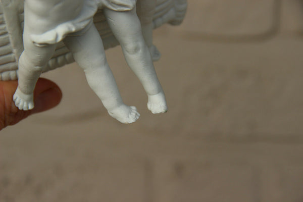 Small German bisque porcelain statue vase planter romantic young couple putti