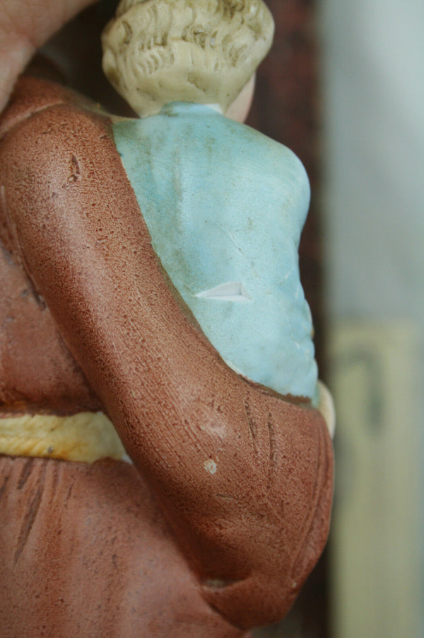 Antique french Porcelain Holy saint Anthony  statue Religious figurine