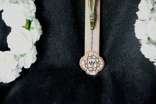 French vintage Cloisonne enamel Copper crucifix cross religious
