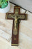 Antique french religious art deco period 1930  wood carved cruxifix 4 evangelist