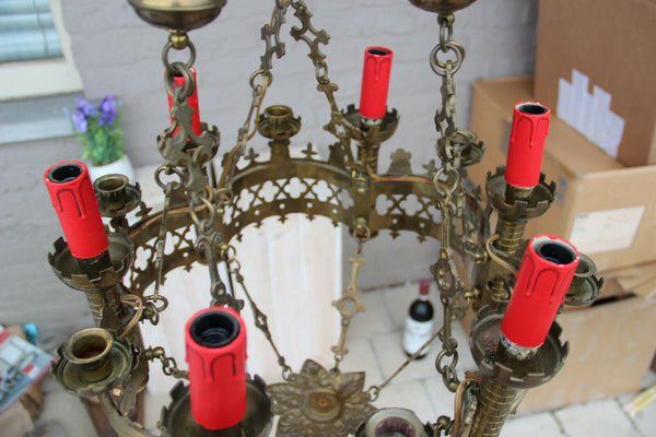 Antique Bronze Neo Gothic church castle Chandelier religious