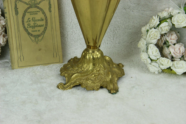 Vintage French Brass metal Dog whippet head umbrella stand holder 1970