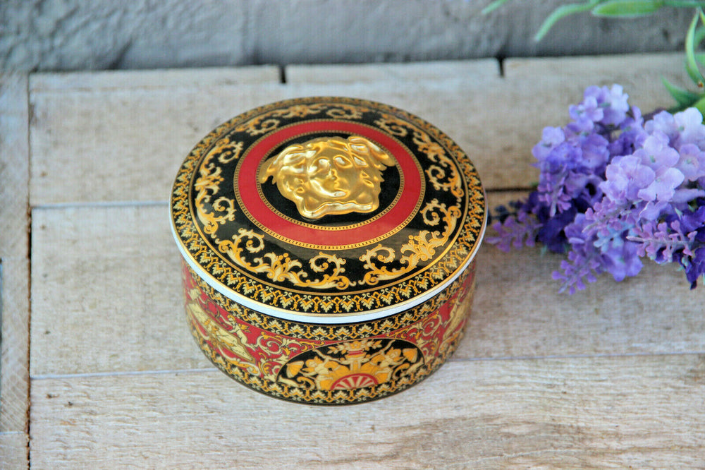 Rosenthal Porcelain Versace Medusa Bonbonniere lidded box  marked