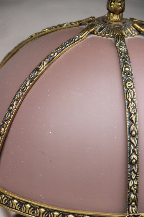 Vintage French bouillotte Metal Brass Chandelier pendant lamp light