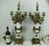 XL PAIR Bronze white marble putti angel Candelabras candlesticks candle holder