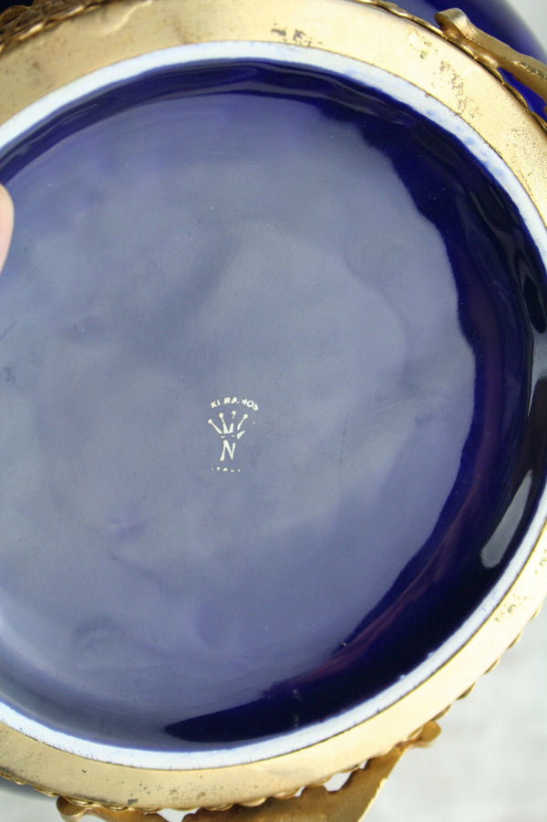 XL Vtg cobalt blue porcelain Vase marked 1960's