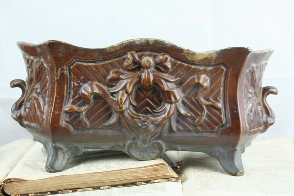 FRench CAST iron enameled Jardiniere planter Louis XV 1900 France