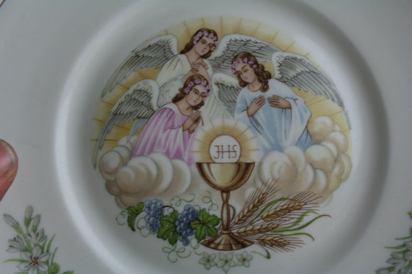 Mosa maastricht dutch porcelain plate religious angels