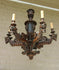 Antique french oak wood carved gothic castle dragon devil heads chandelier rare