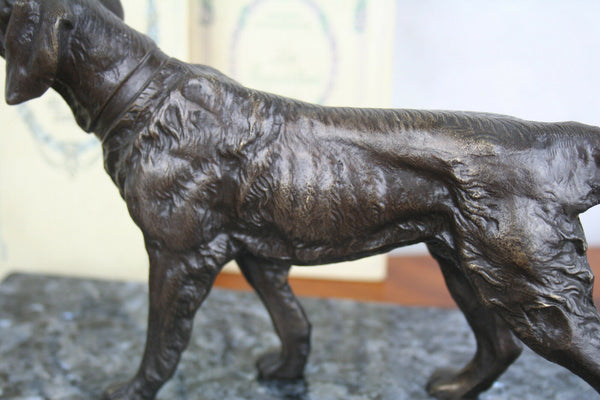 ART deco 1930 French Bronze Dog german sheperd marble base