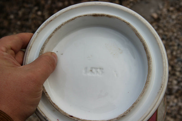 Huge Antique French vieux paris porcelain hand paint Vase pink