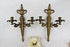 PAIR french Louis XVI Brass Wall lights sconces empire Swan arms 1950's