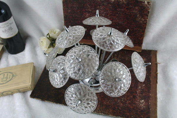 VAL SAINT LAMBERT SPUTNIK crystal discs sconce wall lamp vintage 1960's Belgium