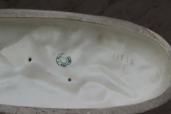 Superb pair antique Royal Dux porcelain hunting dogs group statue 1920s