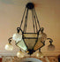 Antique French ART DECO 1930 Bronze Glass crystal cut chandlier 7 light
