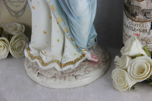 Huge Capodimonte italian porcelain MAdonna child marked 1960's