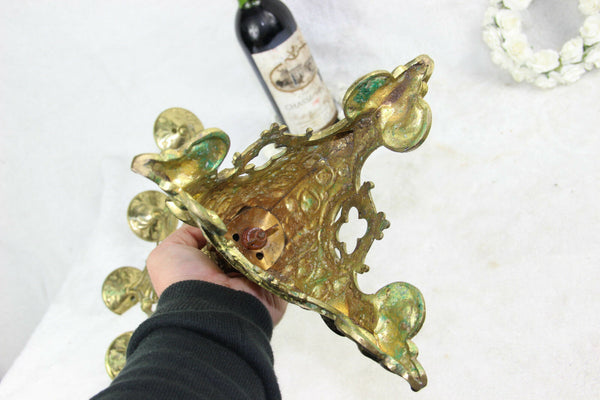 Large antique Church Altar neo gothic brass Candle holder