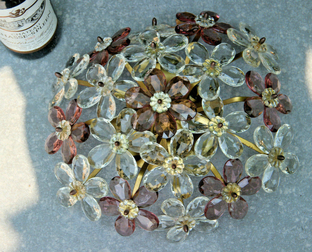 French Maison bagues murano glass daisy flower flush mount lamp chandelier