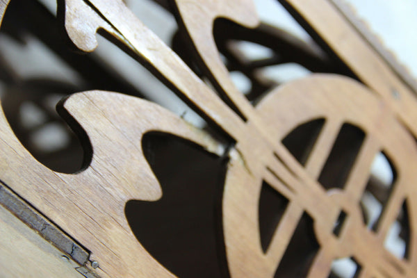 Art nouveau jugendstil wood carved Wall apothecary Kitchen spices cabinet rare