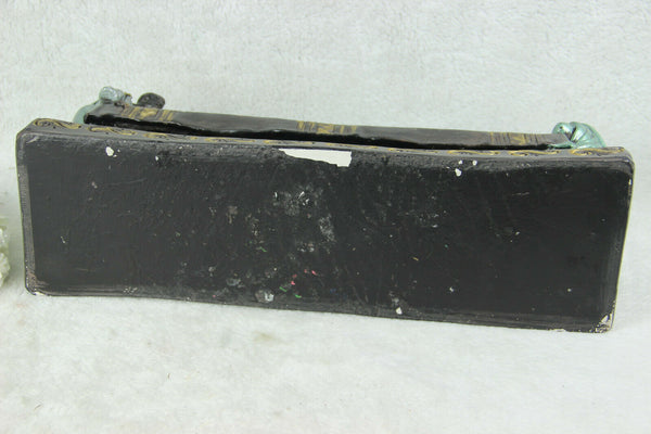 Antique large French chalkware polychrome last supper statue religious