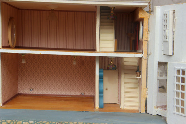 HUGE German Wood GOTTSCHALK Red roof dollhouse French mansion 1920