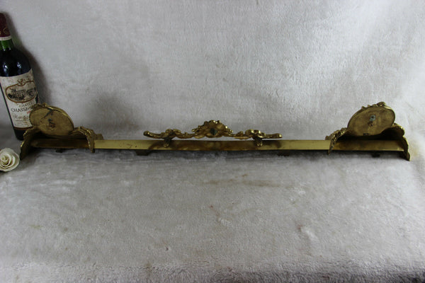 Antique French bronze SATYR devil gothic heads Pair andirons firedogs fireplace